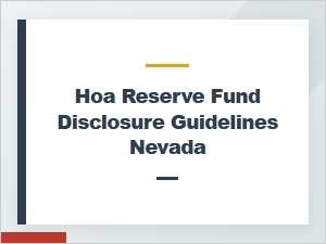 Hoa Reserve Fund Disclosure Guidelines Nevada