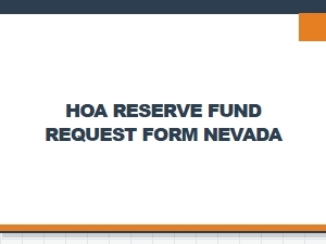 Nevada Association Reserve Fund Request Form