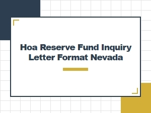 Hoa Reserve Fund Inquiry Letter Nevada