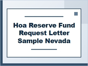 Hoa Reserve Fund Request Letter Sample Nevada