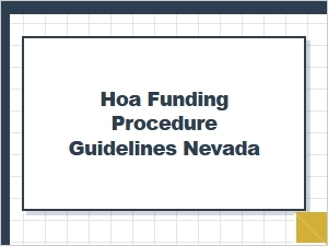 Hoa Funding Request Procedures Nevada