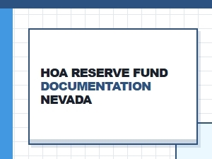 Hoa Reserve Fund Documentation Nevada