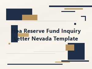 Hoa Reserve Fund Inquiry Letter Nevada Template