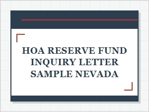 Hoa Reserve Fund Inquiry Letter Sample Nevada