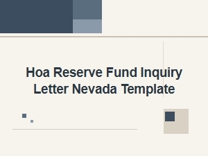 Hoa Reserve Fund Inquiry Letter Nevada Template