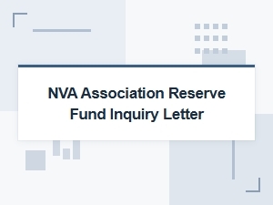 Nva Association Reserve Fund Inquiry Letter