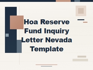 Nevada Hoa Reserve Fund Inquiry Letter Template