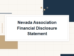 Nevada Hoa Financial Disclosure Statement