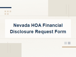 Nevada Hoa Financial Disclosure Request Form