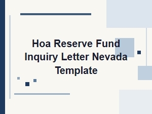 Nevada Reserve Fund Inquiry Letter Template