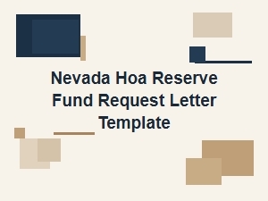 Nevada Hoa Reserve Fund Request Letter Template