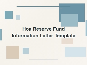 Hoa Reserve Fund Information Letter Template