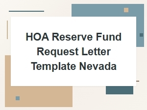 Hoa Reserve Fund Request Letter Template Nevada